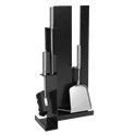 Serviteur de cheminée noir 3 pièces, accessoires inox