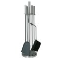 Serviteur de cheminée 4 pièces inox accessoires anthracite et manche inox