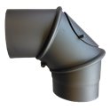 Coude à 90° avec trappe acier gris - Diamètre: 150 mm