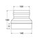 Réduction simple paroi inox - Diamètre: 100 mm femelle / 140 mm mâle