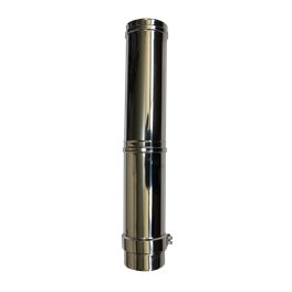 Longueur droite ajustable simple paroi inox de 370 à 560mm - Ø 130