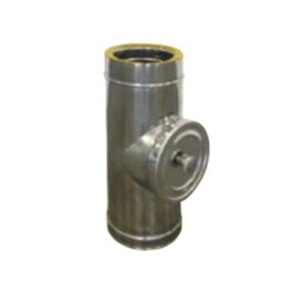 Té d'inspection pour conduit basse température double paroi isolée - Ø int/ext: Té d'inspection pour conduit basse température double paroi isolée - Ø int/ext: