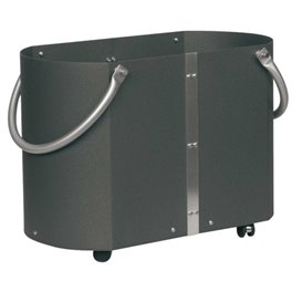 Chariot en bois, époxy anthracite Chariot en bois, époxy anthracite