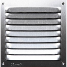 Grille aluminium argent mat avec moustiquaire 15x15 cm