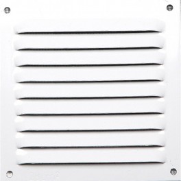 Grille aluminium laquée blanc avec moustiquaire 15x15 cm Grille aluminium laquée blanc avec moustiquaire 15x15 cm