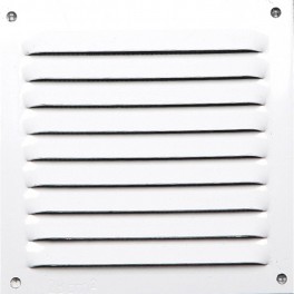 Grille aluminium laquée blanc avec moustiquaire 15x15 cm