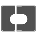 Plaque de finition carrée grise Ø 250 mm