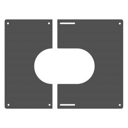 Plaque de finition carrée grise Ø 200 mm