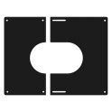 Plaque de finition carrée noire Ø 150 mm
