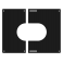 Plaque de finition carrée noire Ø 250 mm