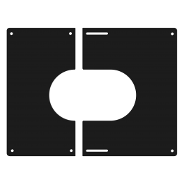 Plaque de finition carrée noire Ø 200 mm