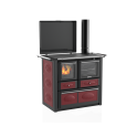 Cuisinière à bois Aurora 148 VL acier émaillé gris foncé Céramique bordeaux - Fl