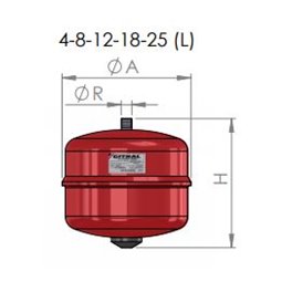 Vase d'expansion 25 L suspendu Pression maxi service 3.9 bar