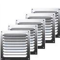 Lot de 5 grilles aluminium argent mat avec moustiquaire 10x10 cm - Ep 0,8