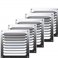 Lot de 5 grilles aluminium argent mat avec moustiquaire 10x10 cm - Ep 0,8