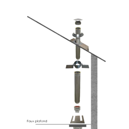 Kit création conduit isolé Ø150mm intérieur - 2m - Remplace 86011115001