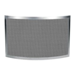 Pare-feu inox brossé mat avec grille anthracite